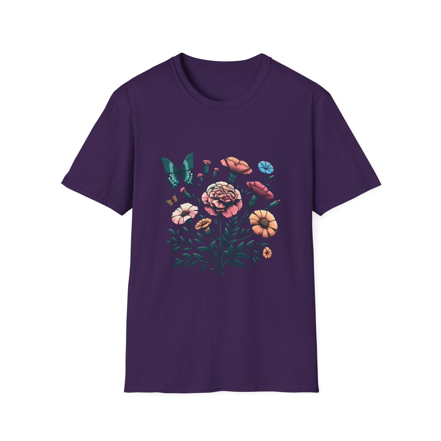 Floral Butterfly Unisex T-Shirt – Nature-Inspired Apparel for Relaxed Days