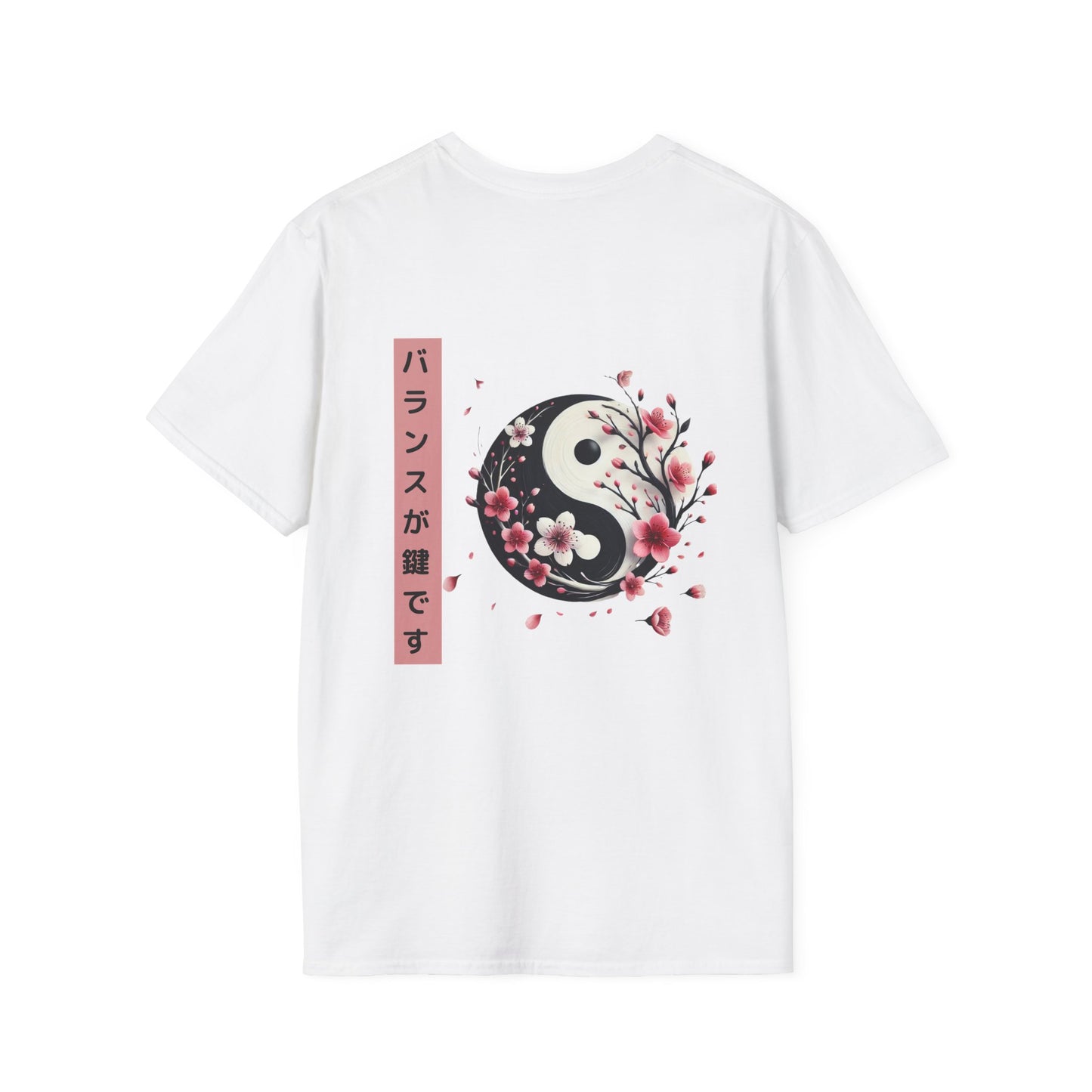 Yin Yang Floral Unisex Softstyle T-Shirt - Balance & Harmony Design