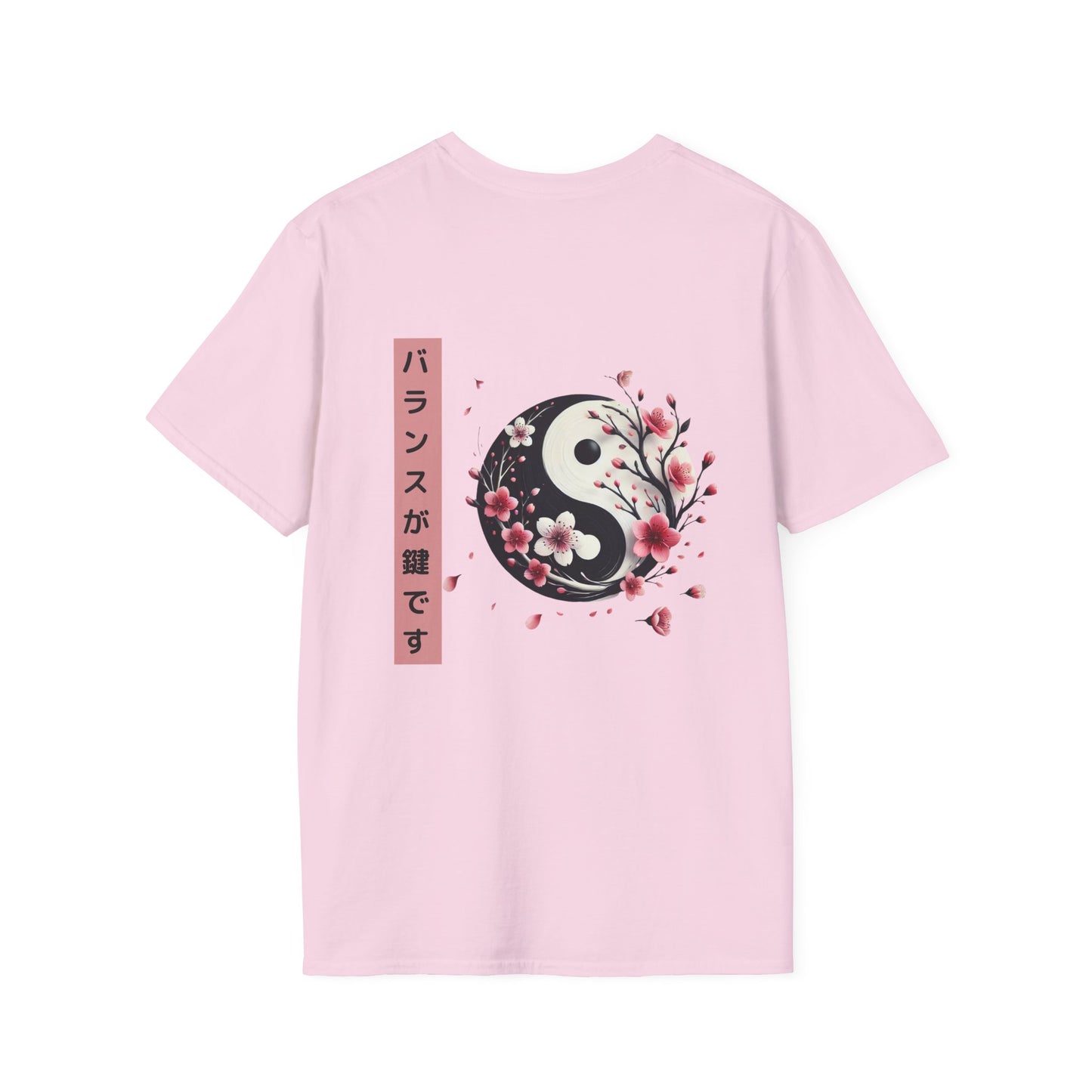 Yin Yang Floral Unisex Softstyle T-Shirt - Balance & Harmony Design