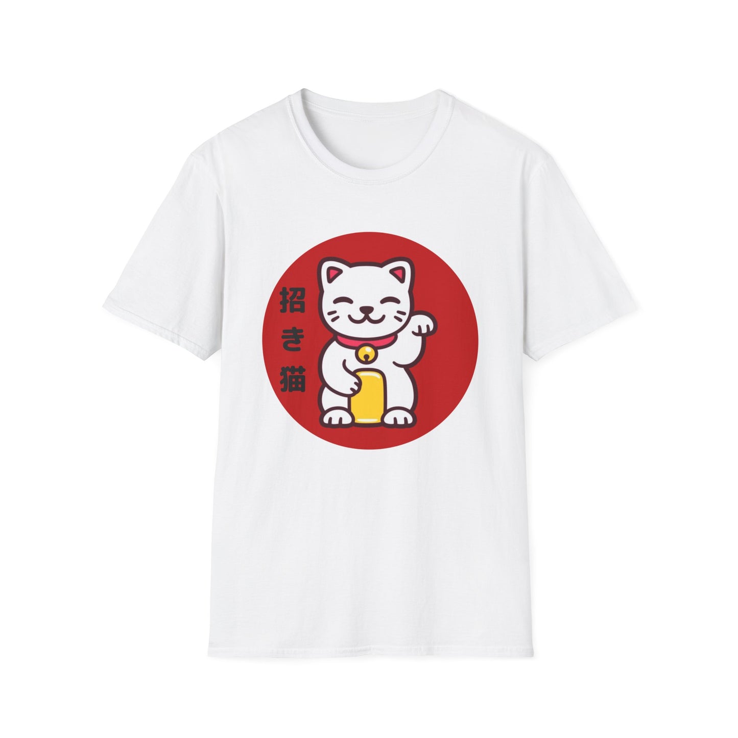 Lucky Cat Unisex Softstyle T-Shirt - Cute Kawaii Design