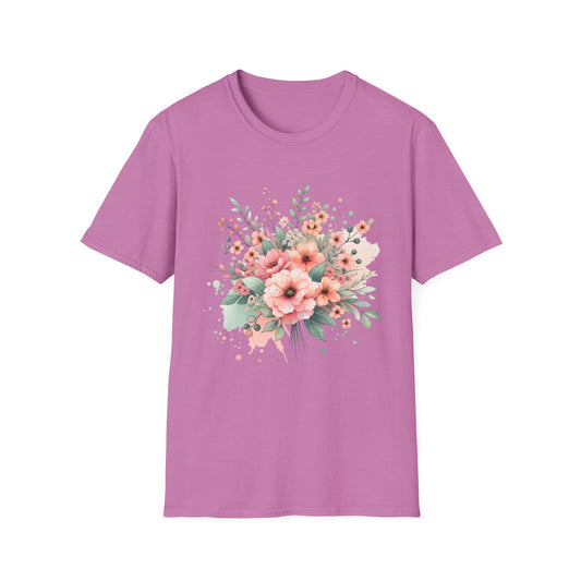 Floral Bouquet Unisex Softstyle T-Shirt for Nature Lovers