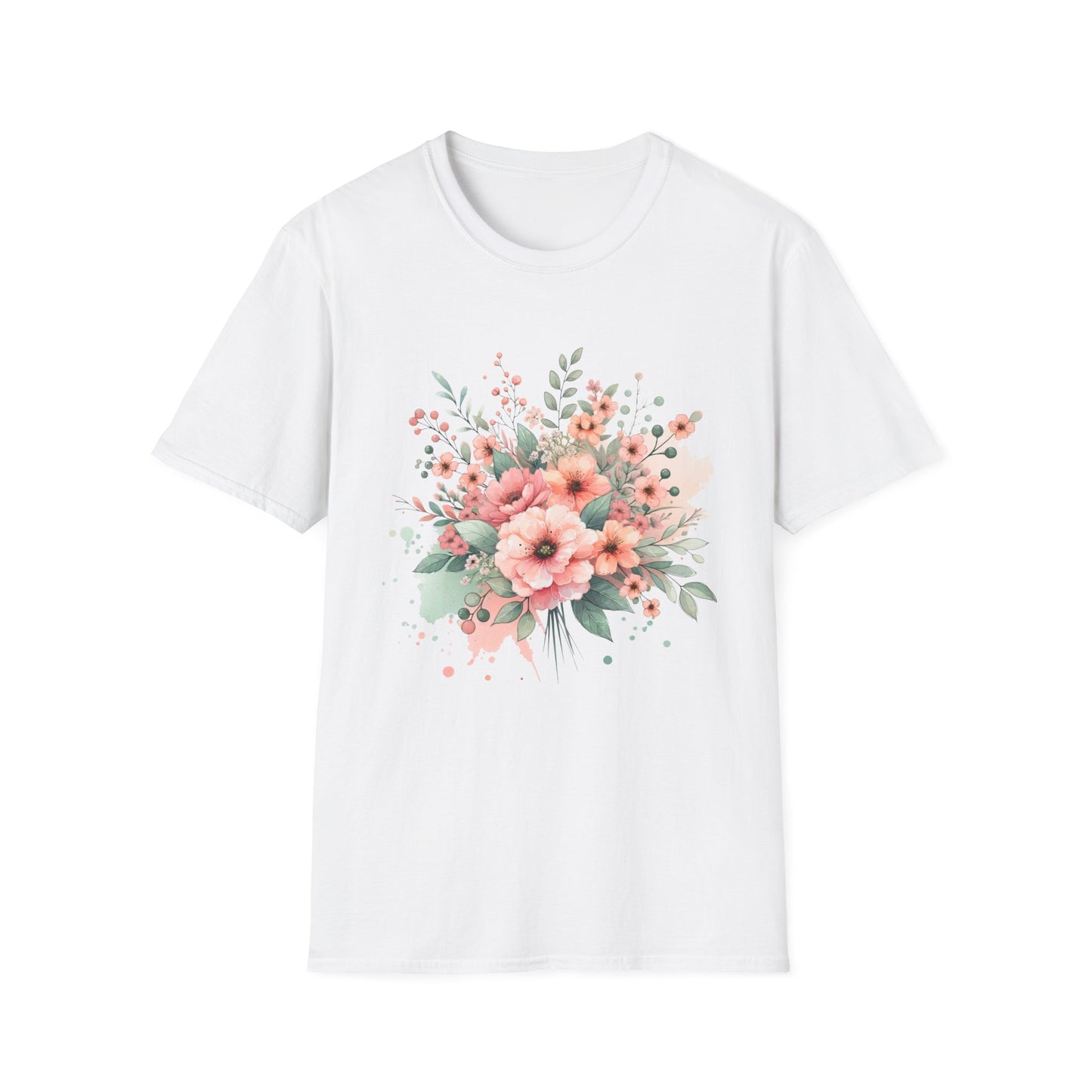 Floral Bouquet Unisex Softstyle T-Shirt for Nature Lovers