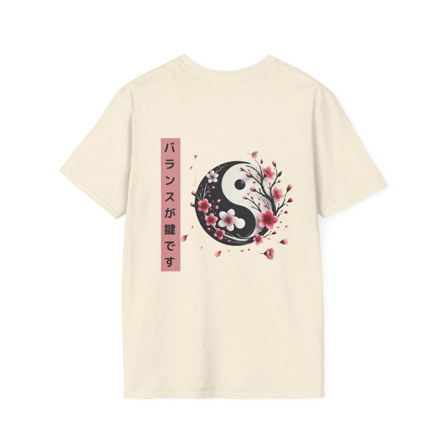 Yin Yang Floral Unisex Softstyle T-Shirt - Balance & Harmony Design