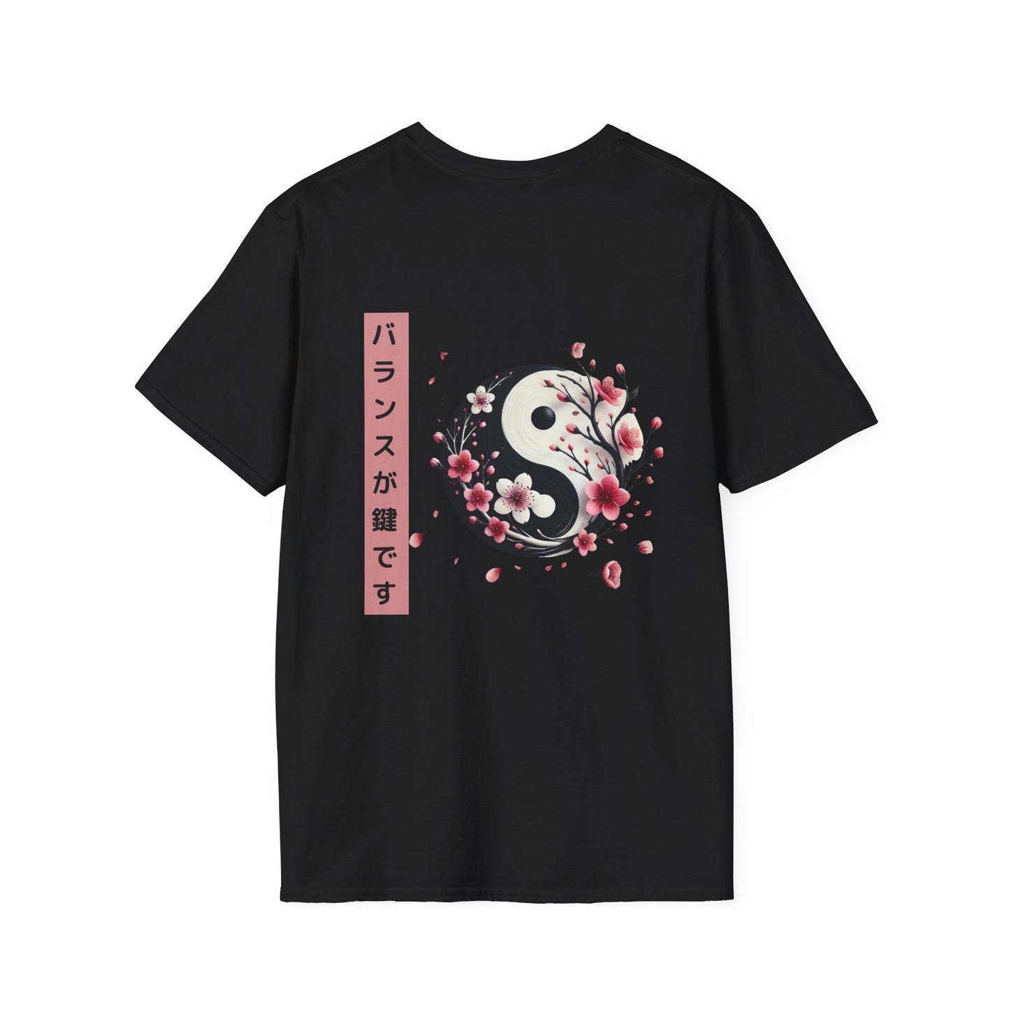Yin Yang Floral Unisex Softstyle T-Shirt - Balance & Harmony Design