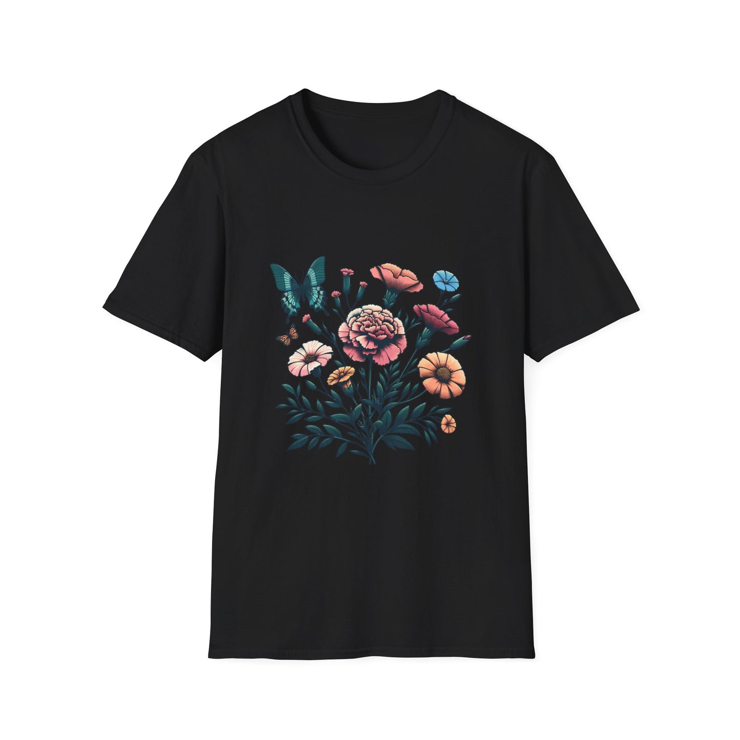 Floral Butterfly Unisex T-Shirt – Nature-Inspired Apparel for Relaxed Days