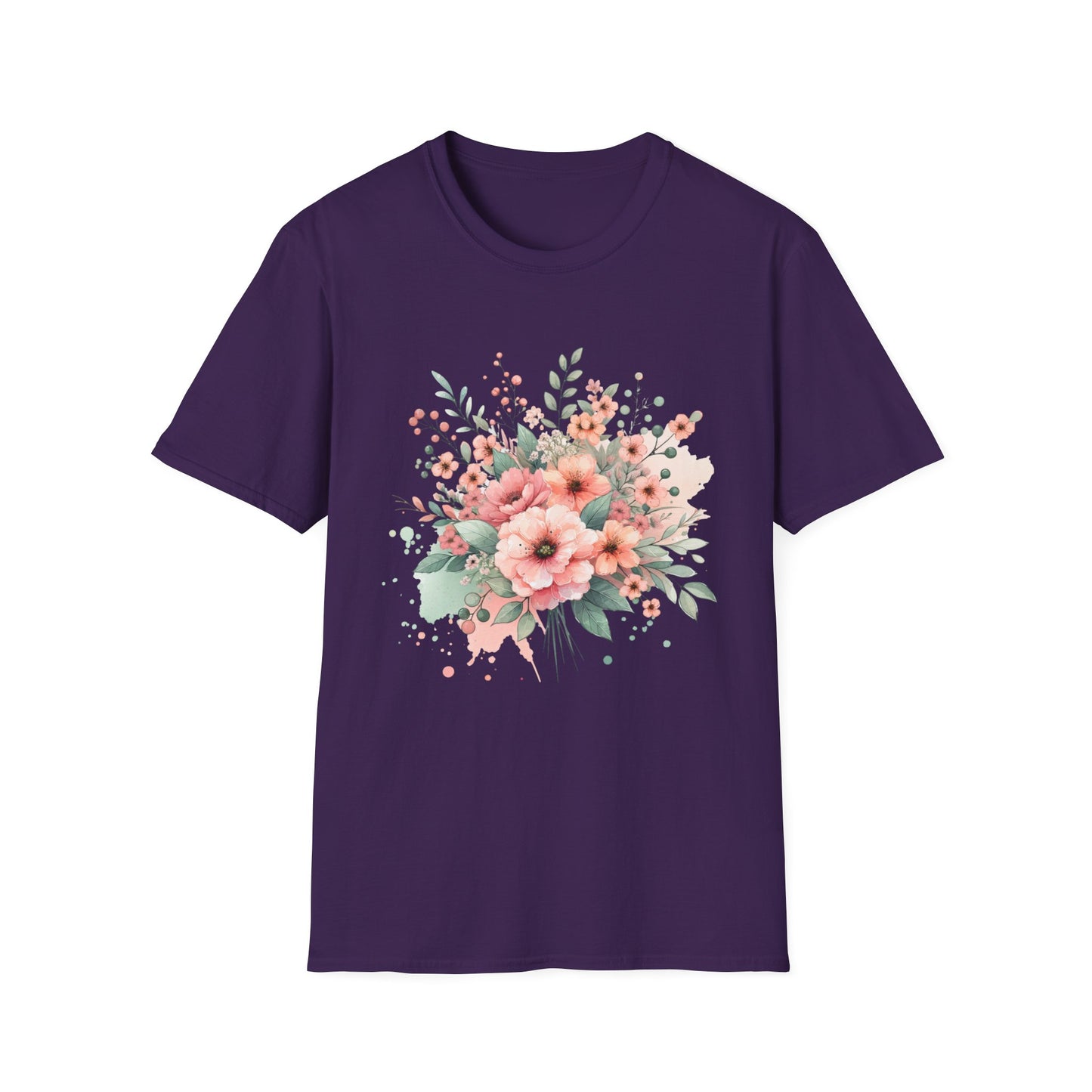 Floral Bouquet Unisex Softstyle T-Shirt for Nature Lovers