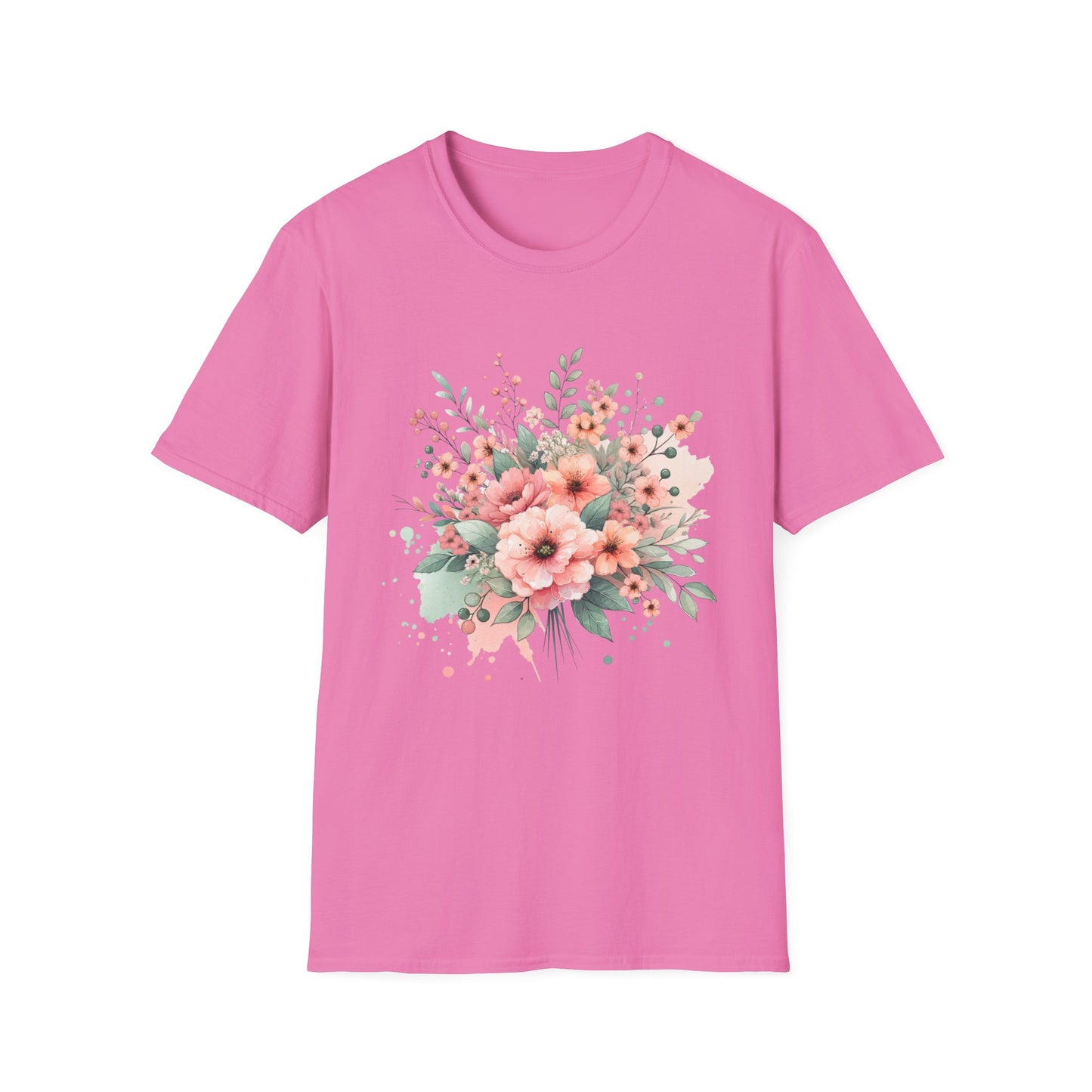 Floral Bouquet Unisex Softstyle T-Shirt for Nature Lovers