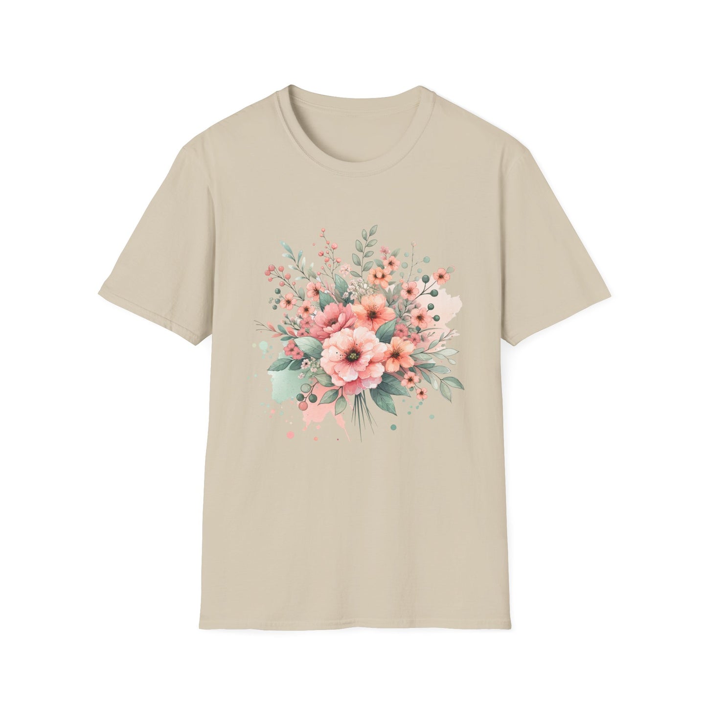 Floral Bouquet Unisex Softstyle T-Shirt for Nature Lovers