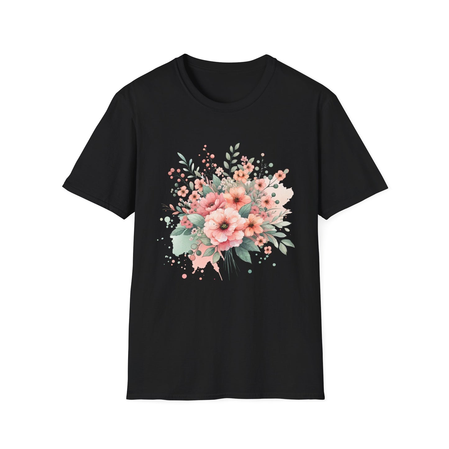 Floral Bouquet Unisex Softstyle T-Shirt for Nature Lovers
