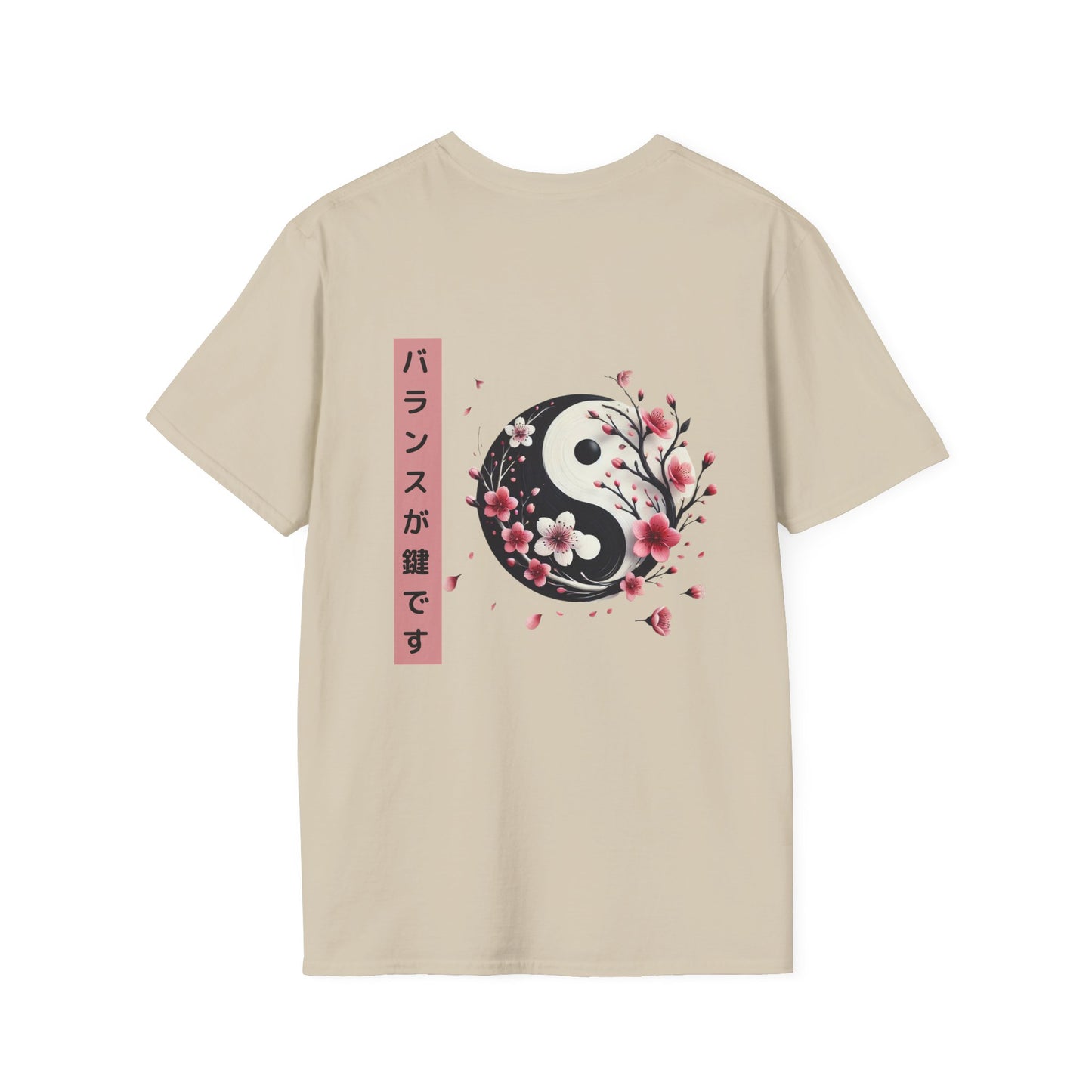 Yin Yang Floral Unisex Softstyle T-Shirt - Balance & Harmony Design