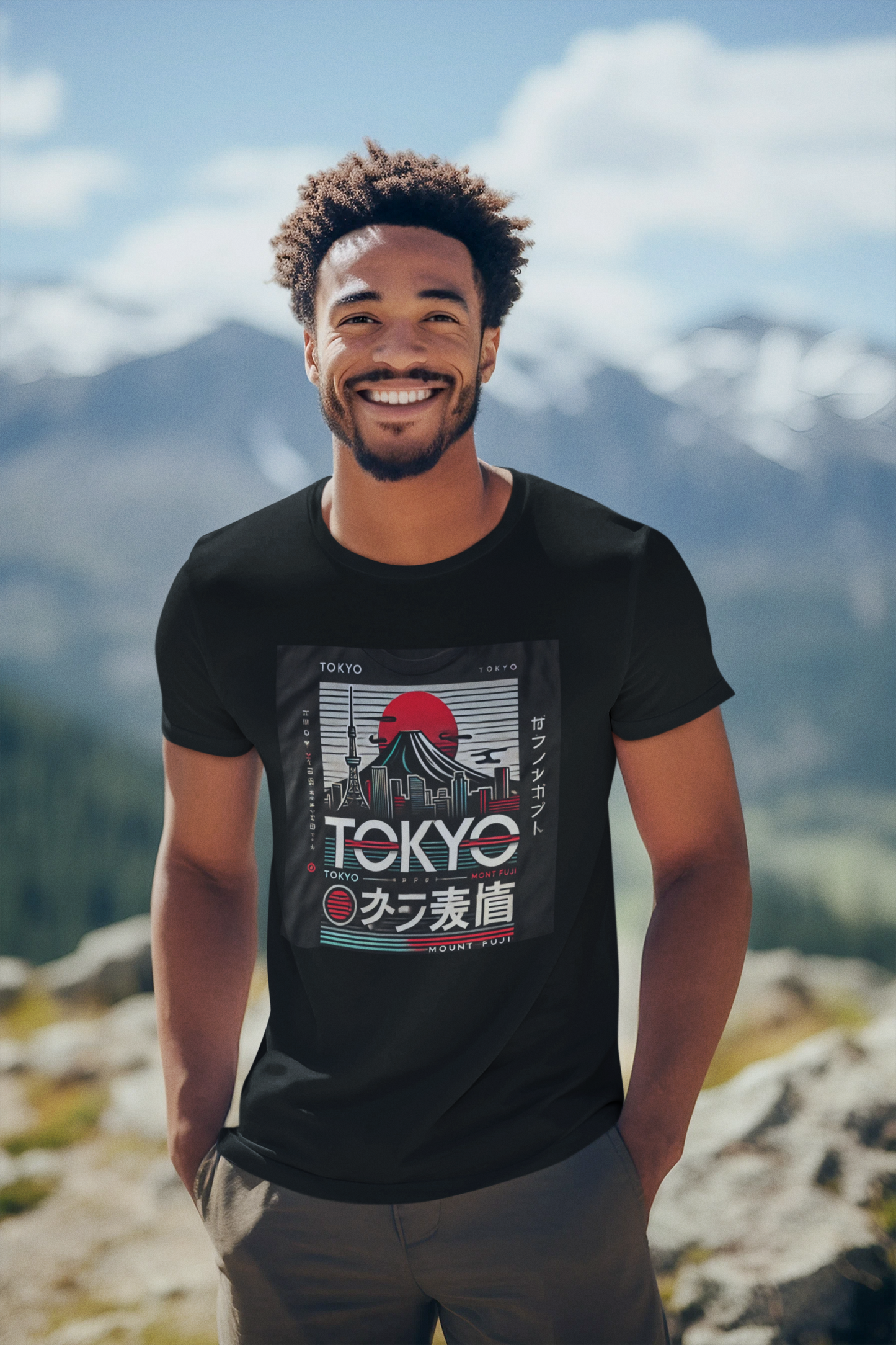 Tokyo Inspired Unisex Softstyle T-Shirt with Mount Fuji Graphic