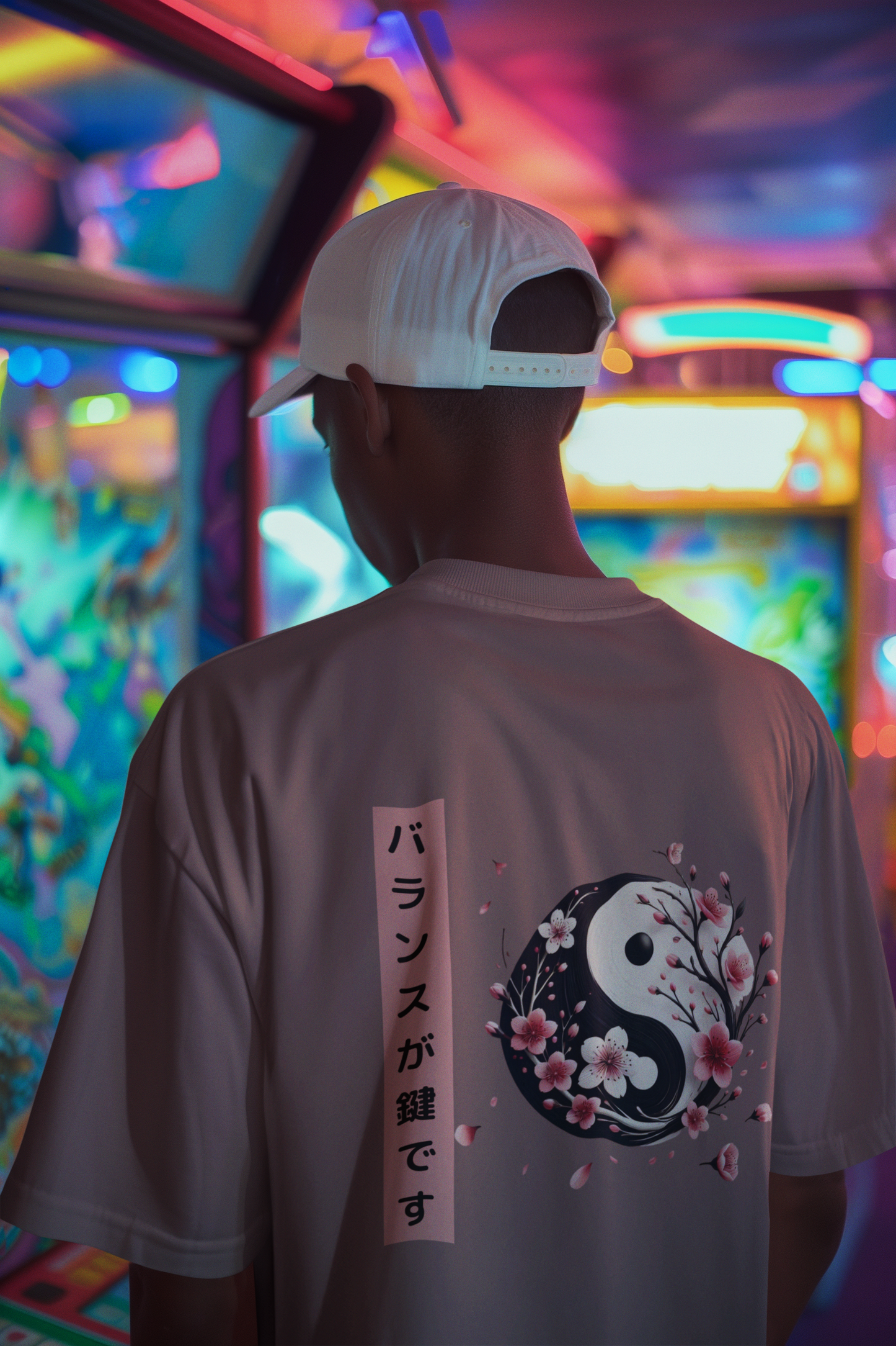 Yin Yang Floral Unisex Softstyle T-Shirt - Balance & Harmony Design